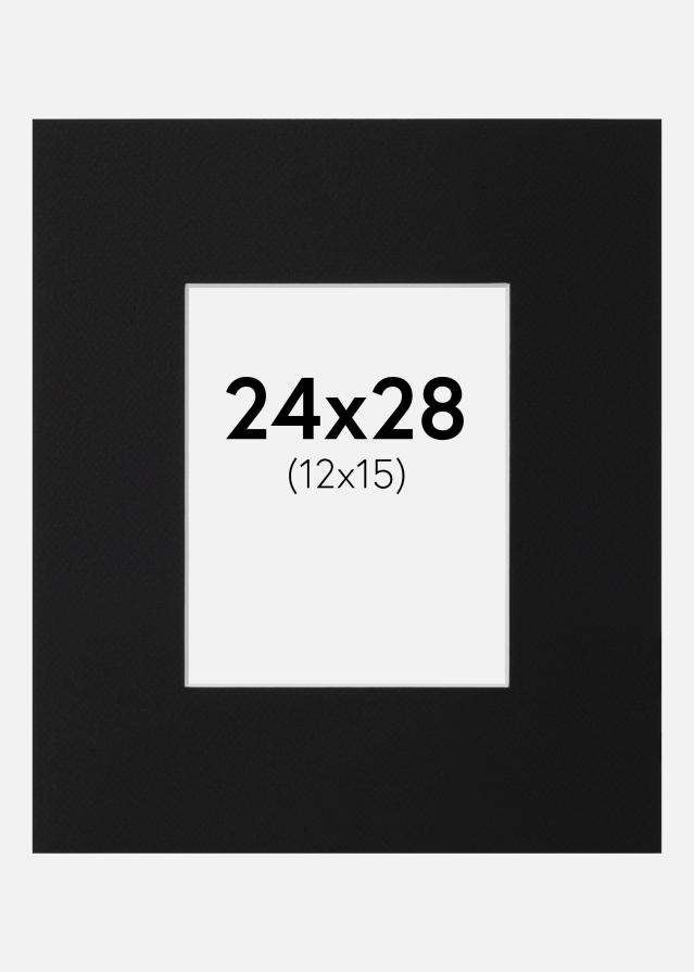 Paspartu Juodas Standartas (Balta Šerdis) 24x28 cm (12x15)