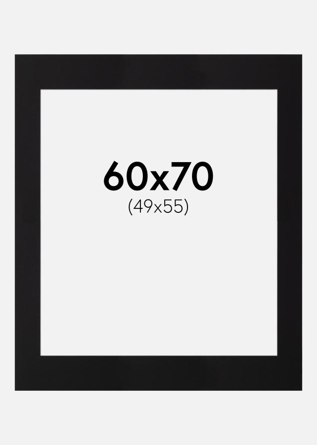 Paspartu Juodas Standartas Balta šerdis 60x70 cm (49x55)