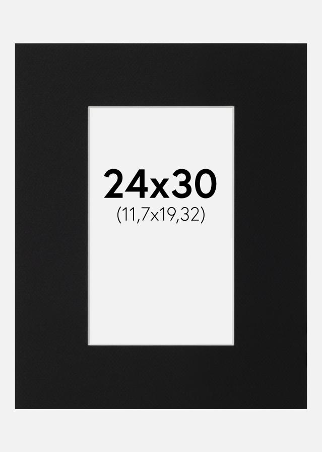 Paspartu Juodas Standartas (Balta Šerdis) 24x30 cm (11,7x19,32)