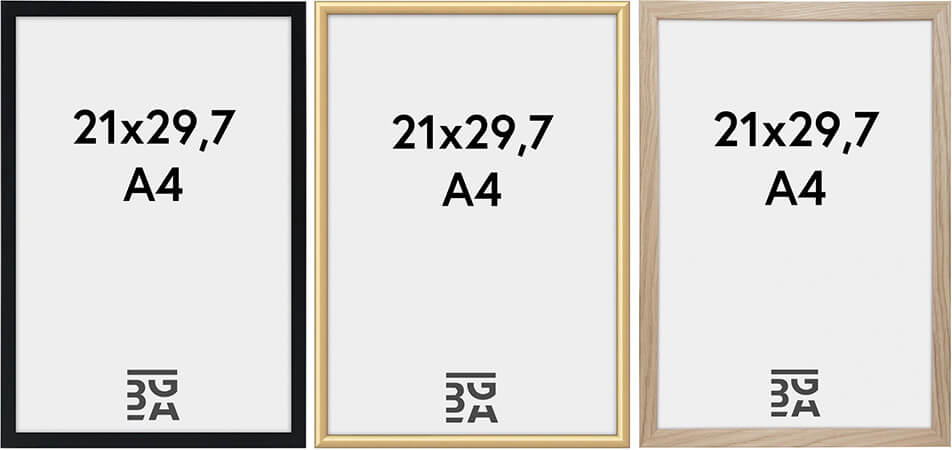 Juodas rėmas A4, geltonas rėmas A4, medinis rėmas A4