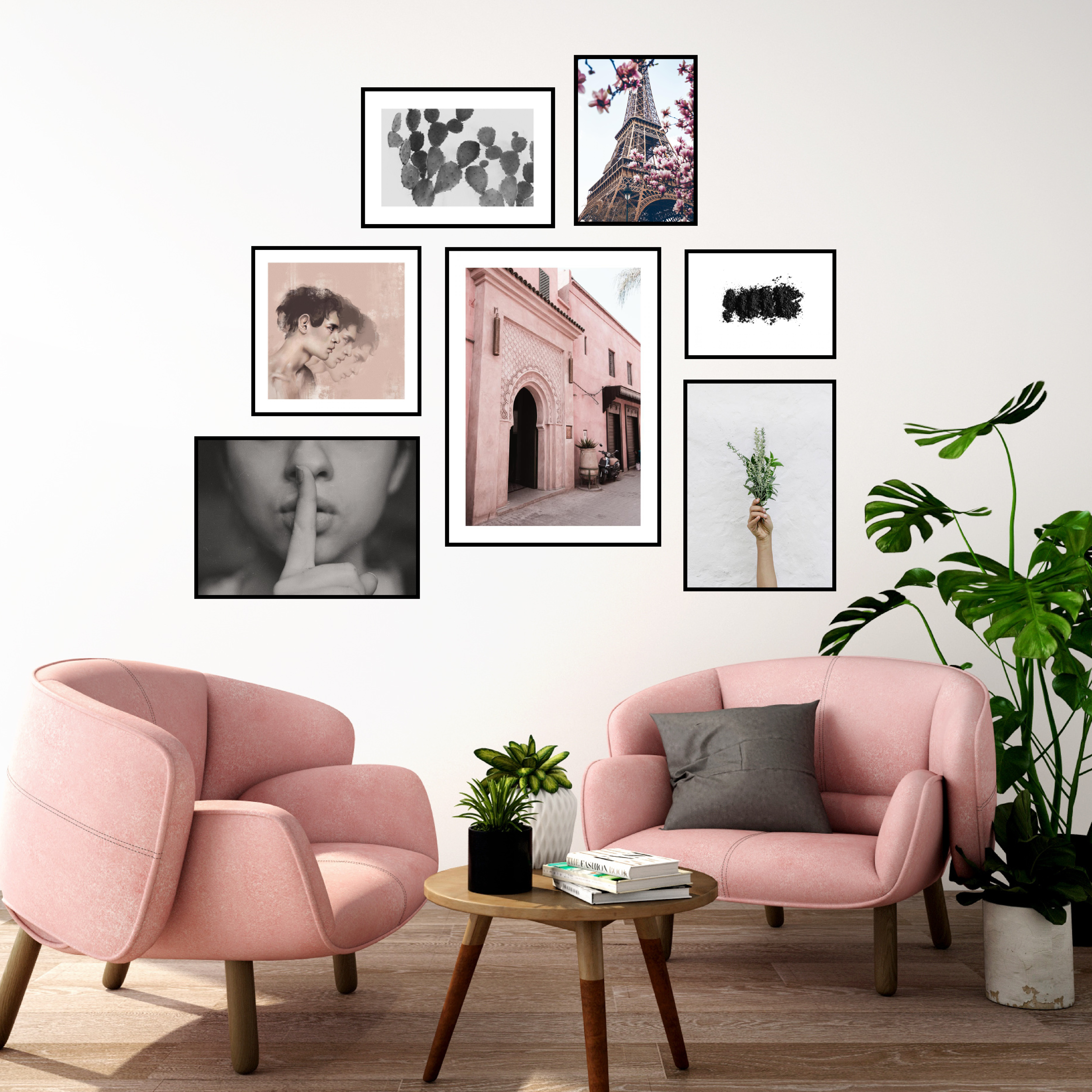 Paveikslų siena nelygūs kraštai