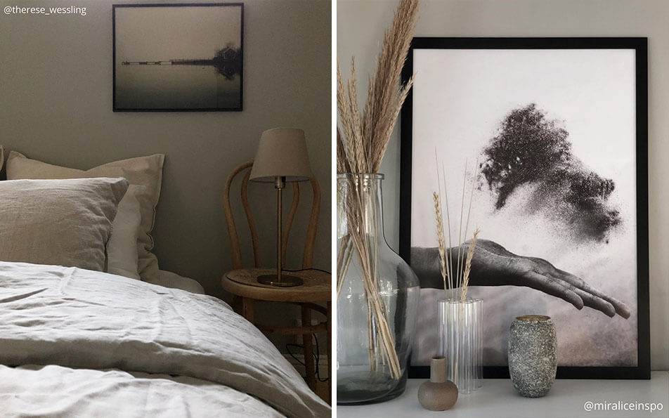 Juodi rėmai - natūralūs plakatai