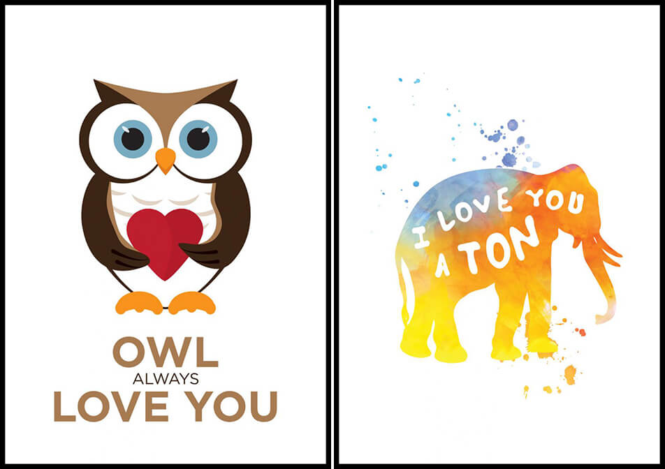 Plakatai su gyvūnais - plakatai su tekstu