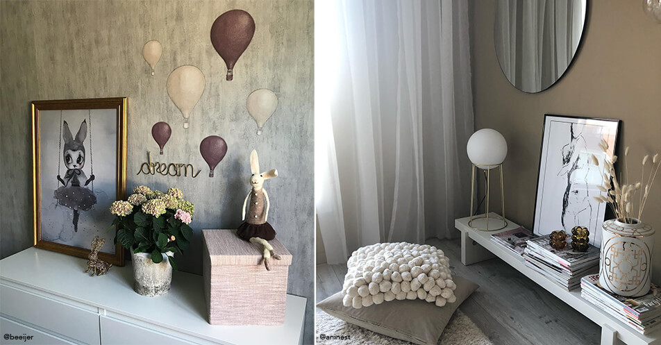 Auksinis rėmas vaikų kambaryje - juodas rėmas svetainėje