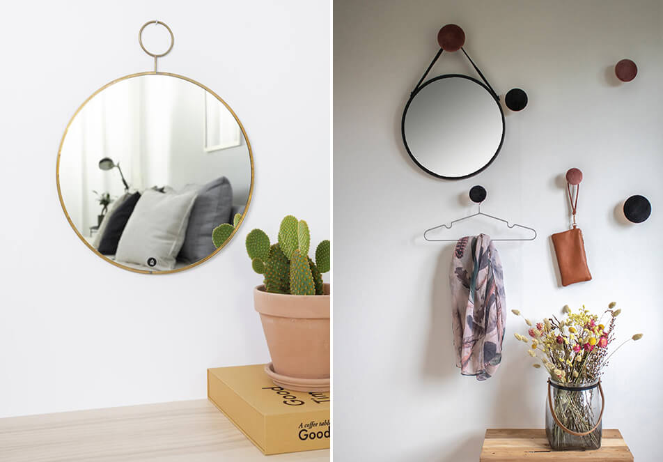 Apvalūs veidrodžiai - auksinis veidrodis - juodas veidrodis