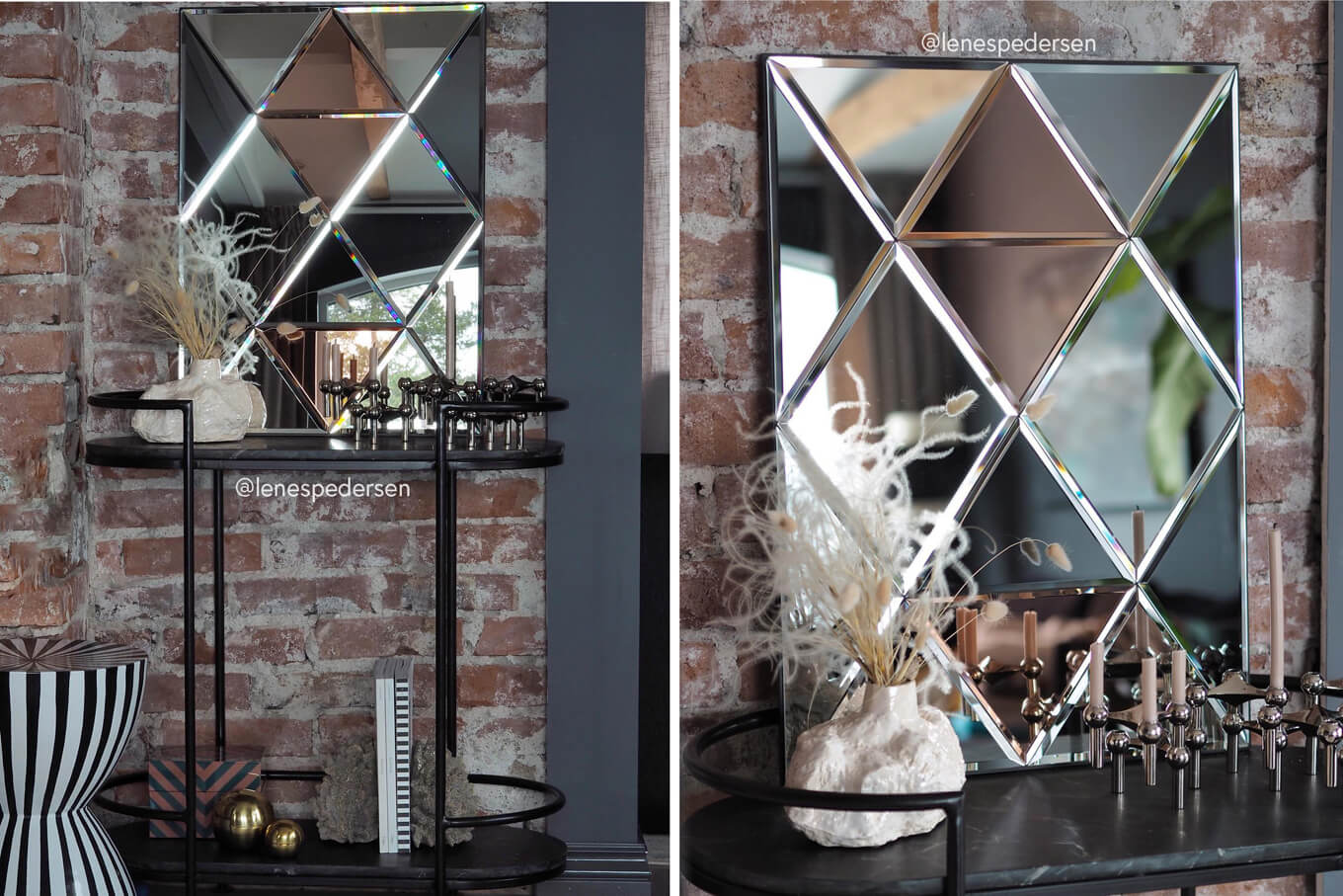 Išsamūs veidrodžiai - Veidrodis ant plytų sienos