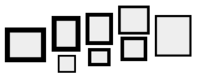 Paveikslų siena tvarkingas chaosas